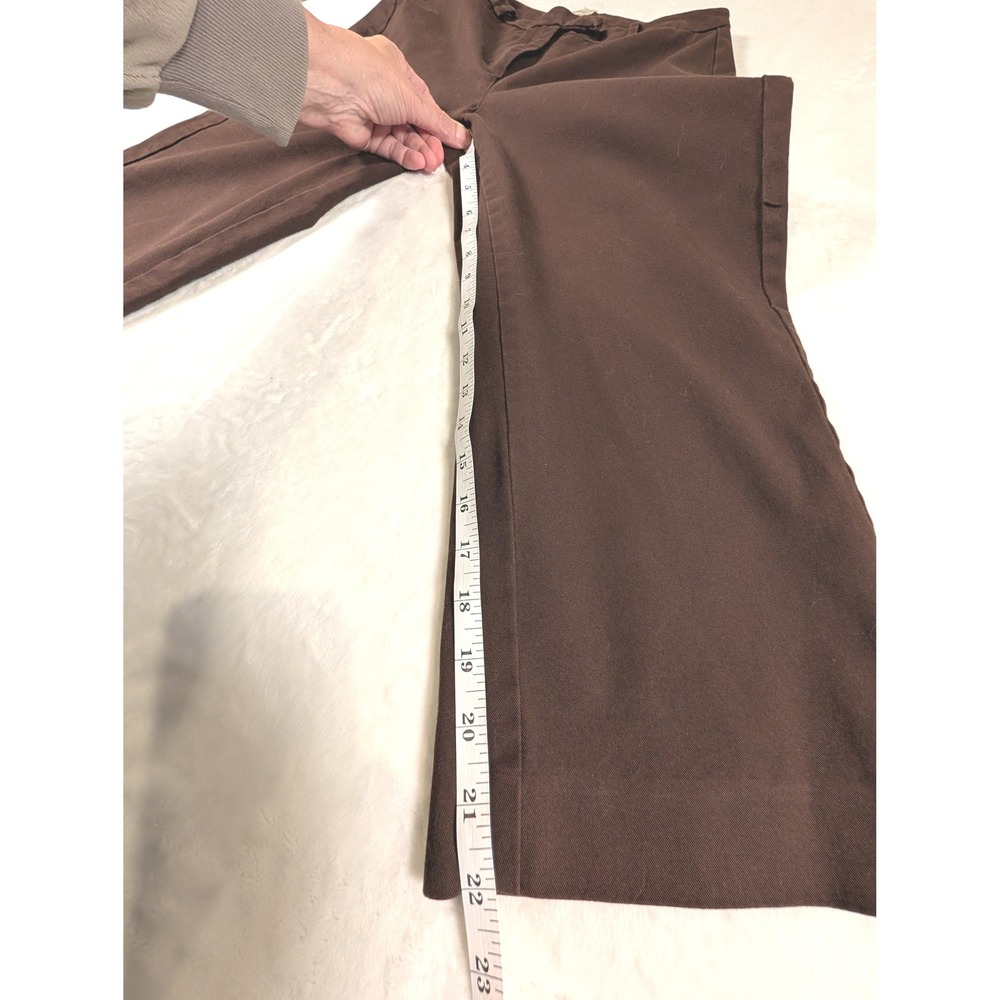 LL Bean Womens Brown Cotton Lycra Straight Crop Capri Pants Stretch Size 6 Reg - Picture 7 of 8